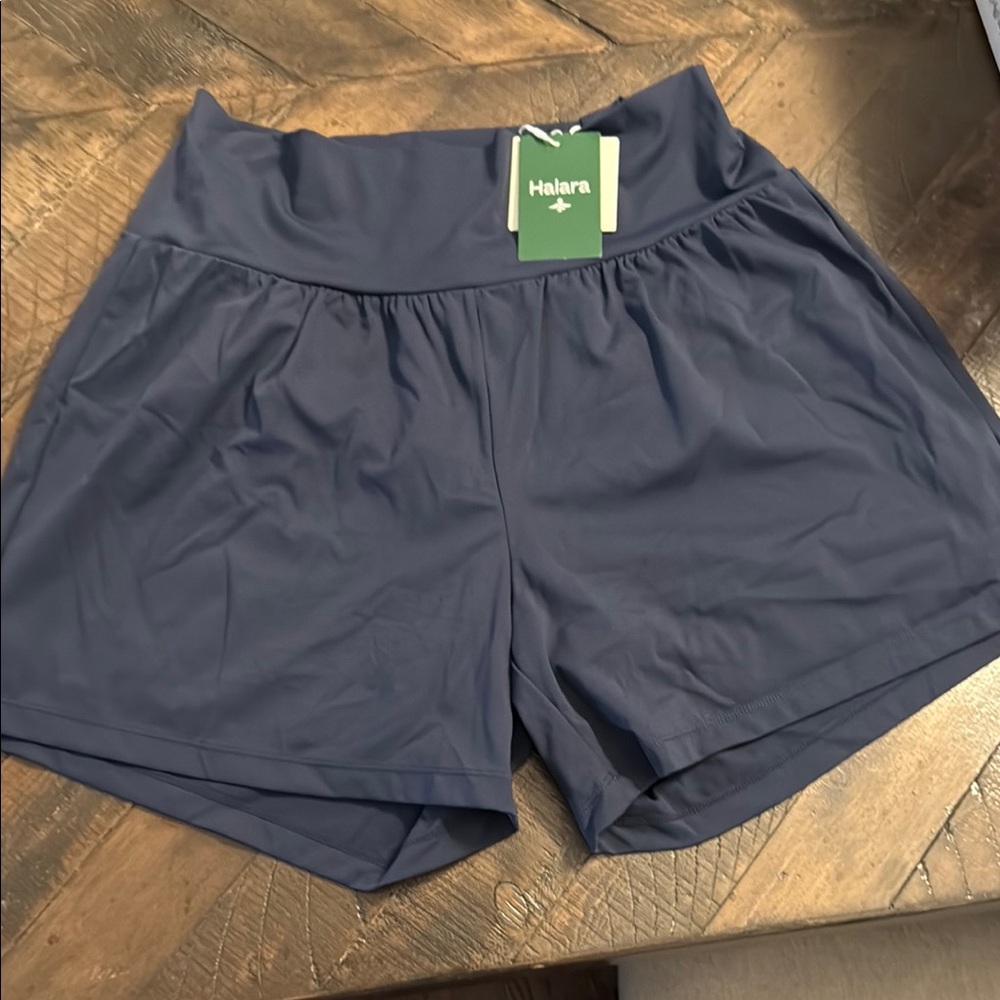 NWT XL HALARA High Waist Blue Athletic Shorts